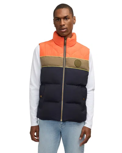 SCOTCH & SODA SCOTCH & SODA MEN'S OVELA MIXED MEDIA VEST WITH MULTI QUILTED DETAILING