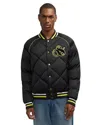 Scotch & Soda Yrachie Water Repellent Quilted Varsity Jacket In Black
