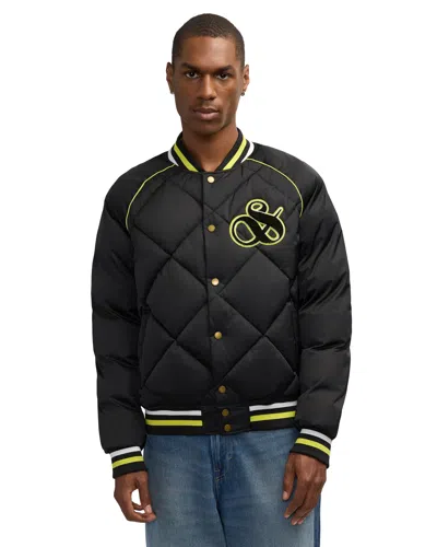 SCOTCH & SODA SCOTCH & SODA MEN'S YRACHIE QUILTED VARSITY BOMBER JACKET WITH RAGLAN SLEEVES