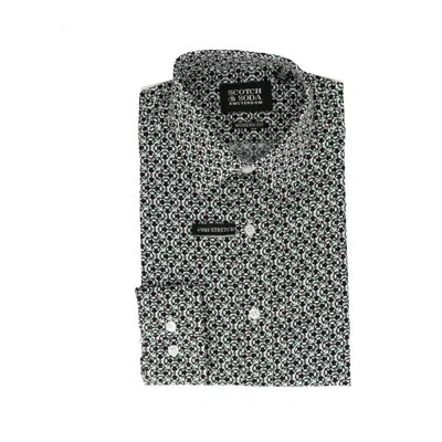 Scotch & Soda Mens Black/white Dress Shirt In Multi