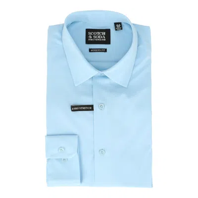 Scotch & Soda Mens Light Blue Dress Shirt