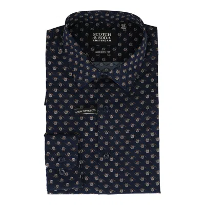 Scotch & Soda Mens Navy Dress Shirt In Blue
