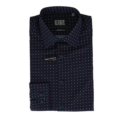 SCOTCH & SODA SCOTCH & SODA MENS NAVY MULTI DRESS SHIRT