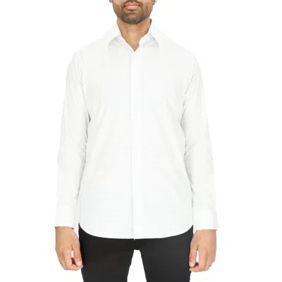Scotch & Soda Mens White/green Dress Shirt In Multi