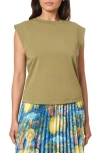 Scotch & Soda Mercerized Muscle Tee In Washed Military