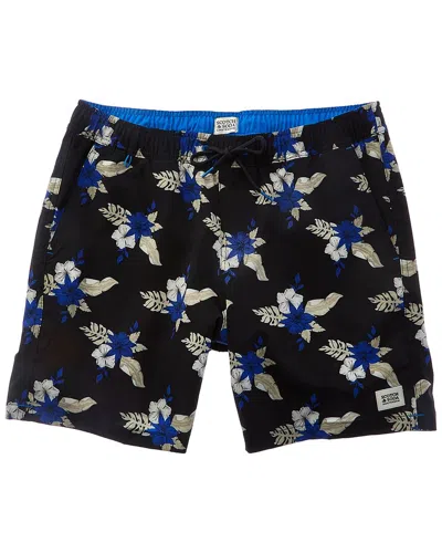 Scotch & Soda Midnight Garden Swim Trunk In Black