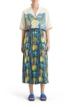 Scotch & Soda Mixed Print Pleated Satin Skirt In Embassy Tree Aop
