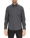 Scotch & Soda Modern Fit Flower Stretch Cotton Dress Shirt In Black
