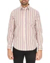 Scotch & Soda Modern Fit Stripe Stretch Cotton Dress Shirt In Multi