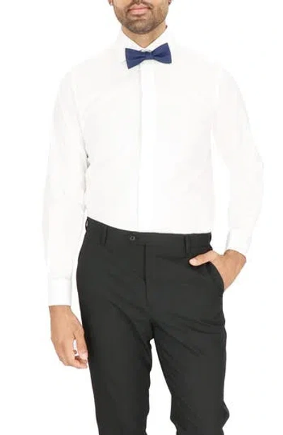 Scotch & Soda Modern Fit Tuxedo Shirt In White