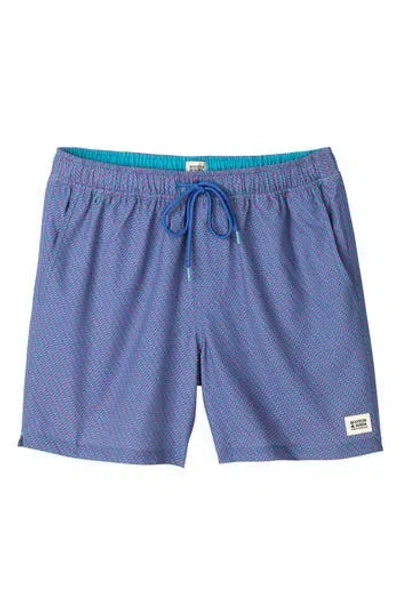 Scotch & Soda Mr. Clean Swim Trunks In Photo Blue