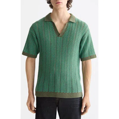 SCOTCH & SODA SCOTCH & SODA OPEN KNIT JOHNNY COLLAR POLO SWEATER