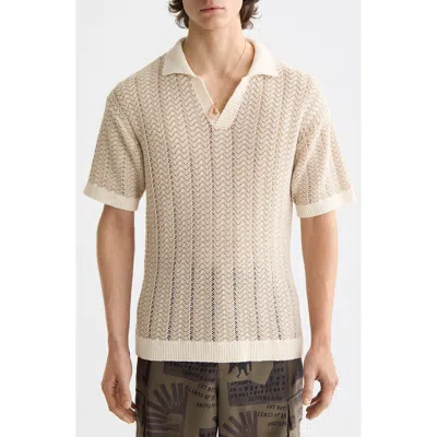 Scotch & Soda Open Knit Johnny Collar Polo Sweater