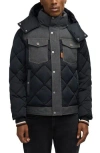 Scotch & Soda Oren Water Repellent Hooded Puffer Jacket In Black