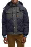 Scotch & Soda Oren Water Repellent Hooded Puffer Jacket In Indigo