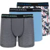 Scotch & Soda 3-pack Cotton Stretch Trunks In Teal