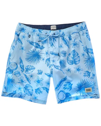 Scotch & Soda Palm Island Swim Trunk In Blue