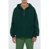 Scotch & Soda Pattern Panel Quarter Zip Hoodie In Green