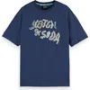Scotch & Soda Relaxed Fit Cotton T-shirt In Atlantic Blue