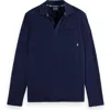 Scotch & Soda Men's Relaxed-fit Long-sleeve Pocket Polo Shirt In Navy