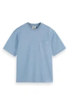 Scotch & Soda Relaxed Pocket T-shirt In Faded Denim