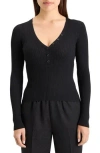 Scotch & Soda Rib Henley Sweater In Evening Black