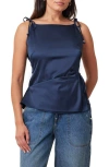 Scotch & Soda Satin Wrap Camisole In Midnight Blue