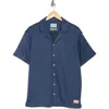Scotch & Soda Short Sleeve Button Front Shirt In Sky Captain