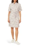 Scotch & Soda Short Sleeve Tie Linen Blend Shirtdress In Multi