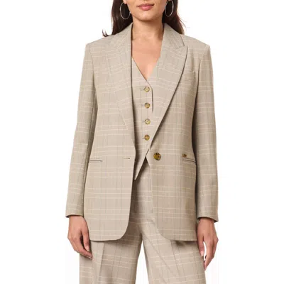 Scotch & Soda Single Breasted Blazer In Brown Multi Plaid