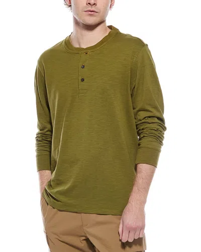 Scotch & Soda Slub Henley Shirt In Green