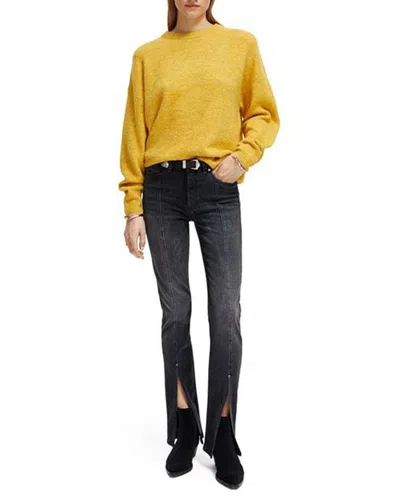 Scotch & Soda Soft Crewneck Wool-blend Pullover In Yellow