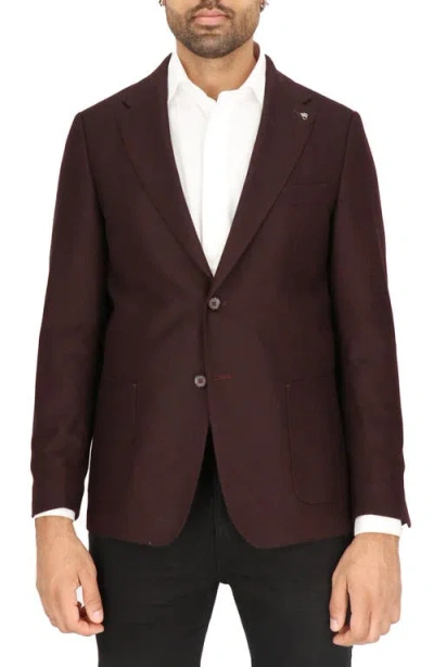 Scotch & Soda Tailored Sports Coat In Burgundy