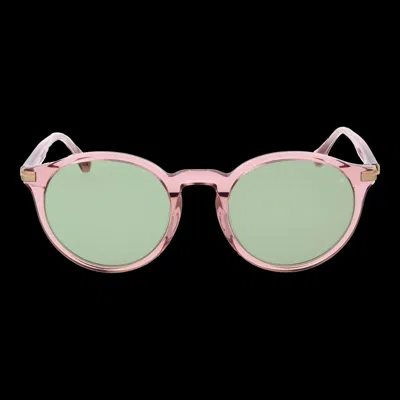 Scotch & Soda Ss8023 51298 Men's Sunglasses - Transparent Rose Red Frame, Green Lenses In Pink