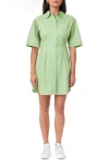 Scotch & Soda Stripe Structured Cotton Shirtdress In Pistachio