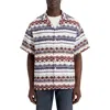 Scotch & Soda Structured Stripe Shirt In Medium Red