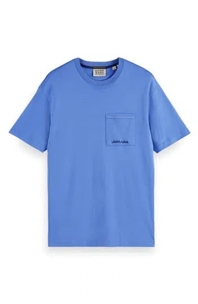 Scotch & Soda Tencel® Blend Pocket T-shirt In Tile Blue
