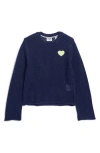 Scotch & Soda Tennis Group Open Stitch Sweater In Maritime Blue