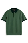 Scotch & Soda Men's Structured Cotton Knit Polo Shirt In Sage Green