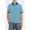 Scotch & Soda Textured Cotton Knit Polo In Spring Blue