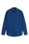 Scotch & Soda Textured Indigo Button-up Shirt