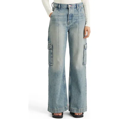 Scotch & Soda The Deep Wide Leg Cargo Jeans In Rolling Road