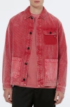 Scotch & Soda Washed Corduroy Worker Jacket In Dusty Red