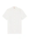 Scotch & Soda Short Sleeve Linen Shirt In 白色