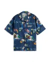Scotch & Soda Abstract Print Lyocell Camp Shirt In Abstract Island