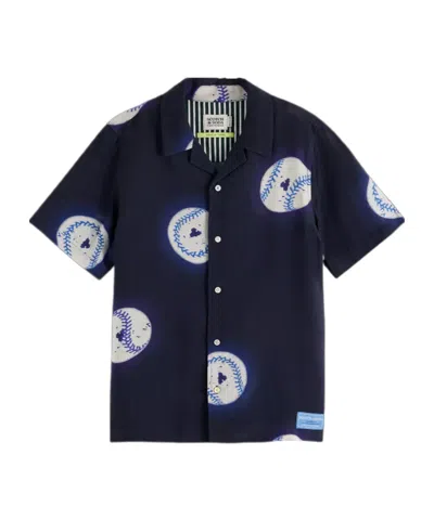 Scotch & Soda Short-sleeved Shirt In Black
