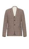 Scotch & Soda Single Breasted Blazer In Brown Ecru Check