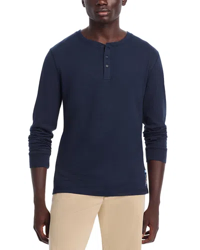 Scotch & Soda Slub Long Sleeve Henley In Night