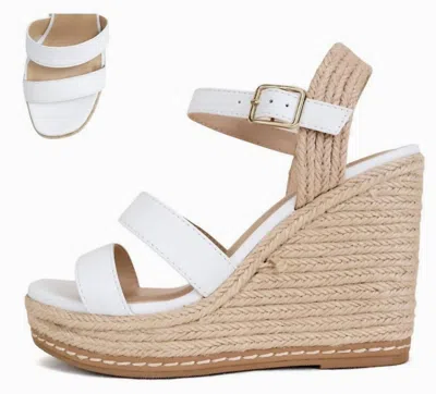 Scotch & Soda Soda Lavina Chic Cross Strap Wedge In White
