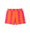 Scotch & Soda Striped Cotton-blend Terry Shorts In Pink